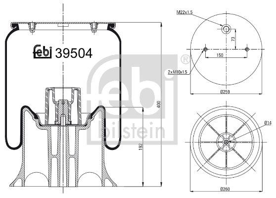 FEBI BILSTEIN Кожух пневматической рессоры 39504